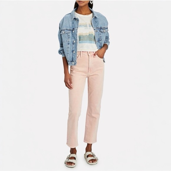 MOTHER Denim - Mother Denim High Wasted Rider Flood‎ Size 23 Into The Mist Pink